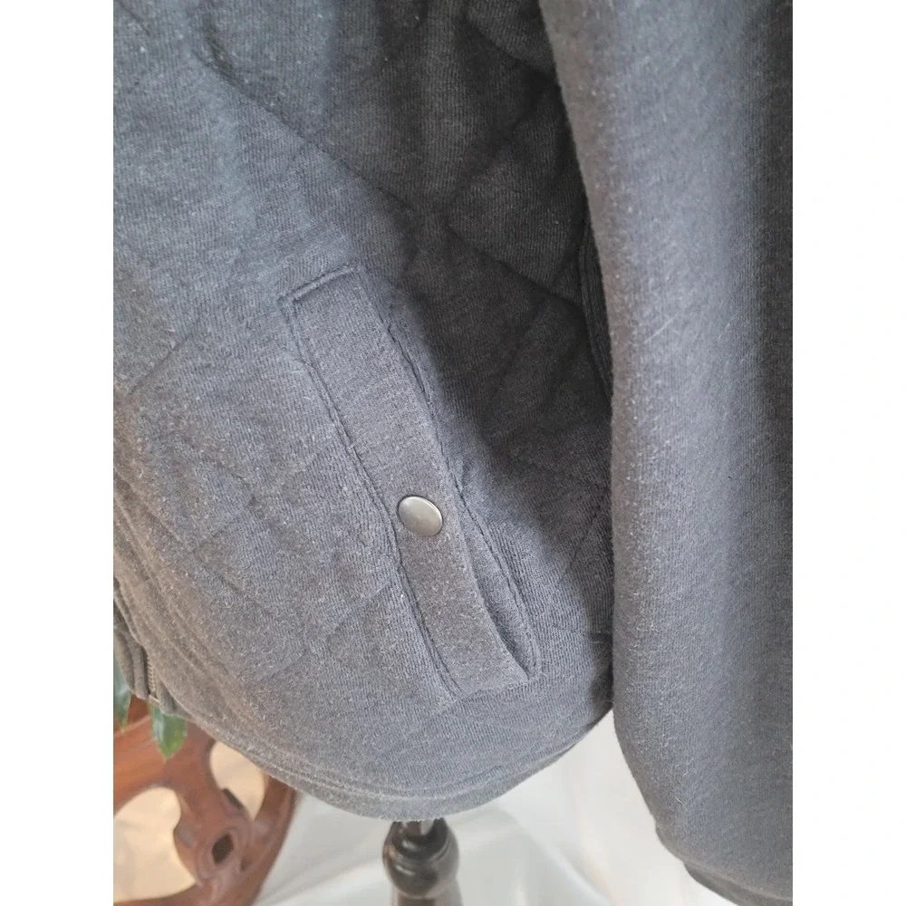 Banana Republic Mens Gray Quilted Full Zip Bomber Jacket Size M Charcoal‎